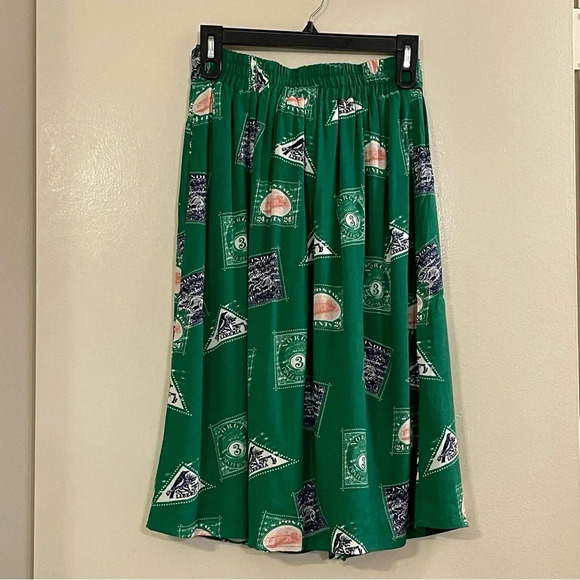 PORRIDGE by ANTHROPOLOGIE NWOT Getaway Printed Skirt in Green - Picture 7 of 11